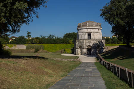 access trail to the mausoleum of Theodoric, Ravennaのeditorial素材