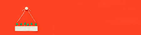Creative of Santa Claus hat on red