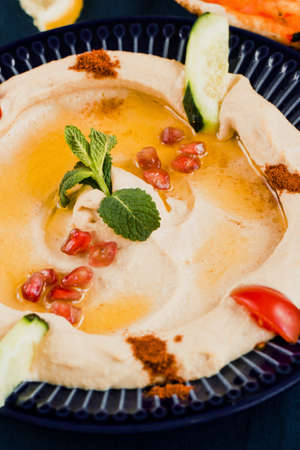 Mutabal, Mutabbel or Baba Ganoush is an eggplant hummus traditional from Middle Eastの写真素材