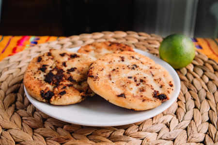 Gorditas de chicharron is a traditional fritter from Mexico cityの写真素材