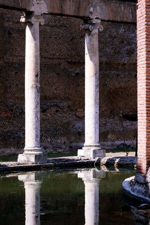 Reflections of ancient ruinsの写真素材