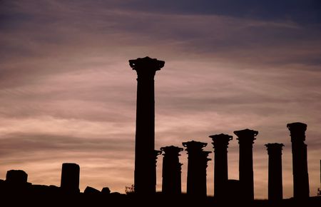 Sunset at Jerash, Jordanの写真素材