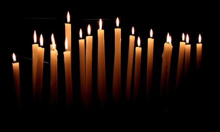 Votive candles in the churchのeditorial素材