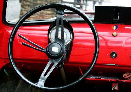 Vintage Italian car interiorの写真素材