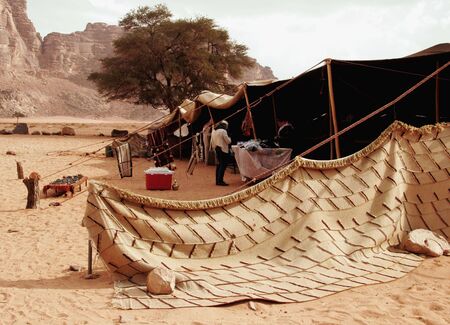 Bedouins tent, Wadi Rum, Jordanの写真素材