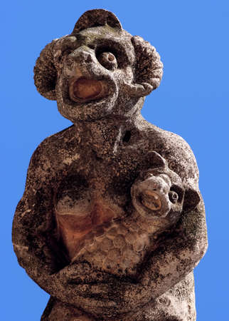 Gargoyle, the Castle of Xativa, Spainの写真素材