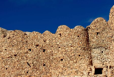 Ancient ruined wall, Kabaw, Libyaの写真素材