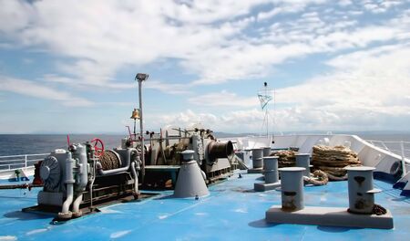 On bow of the shipの写真素材