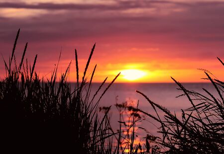 Midnight sun in Norway の写真素材