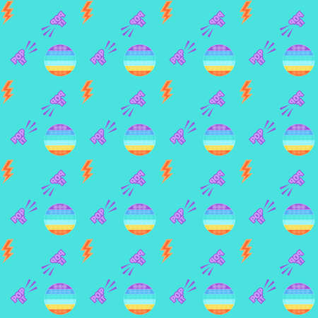 Pop it fidget toy seamless vector pattern.のイラスト素材