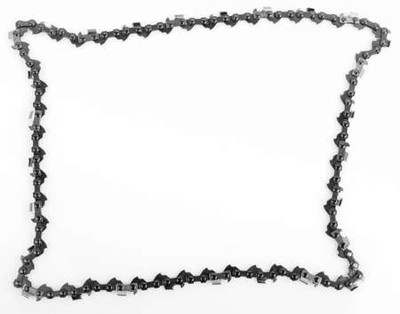 metal chain saw pattern background on white background