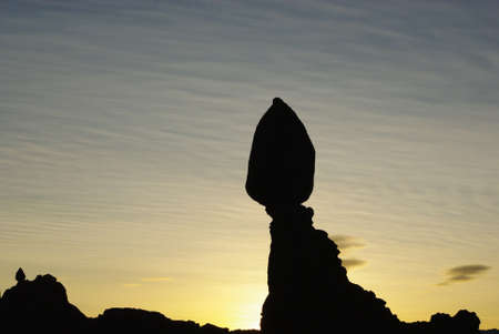 Balanced Rock, Arches National Park, Utahの写真素材