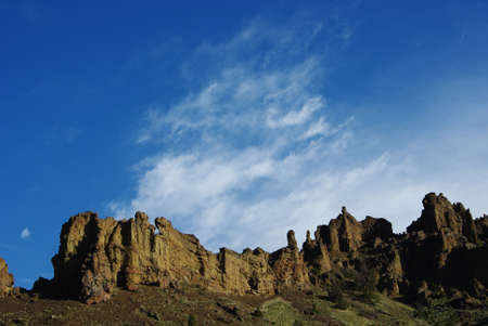 Beautiful rocks and sky near Yellowstone National Park, Wyomingの写真素材