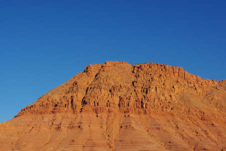 Orange rock mountain and blue sky, Southern Utahの写真素材