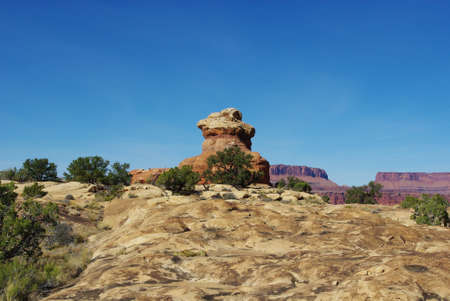 Bizarre rock high above Colorado River, Utahの写真素材