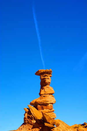 Rock tower near Bluff, Utahの写真素材