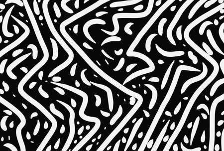 Abstract drawing lines asymmetric black and white background