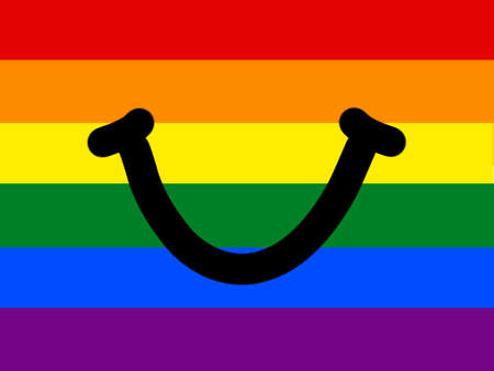 Illustration design flag pride LGBTQ equality with icon smileの写真素材