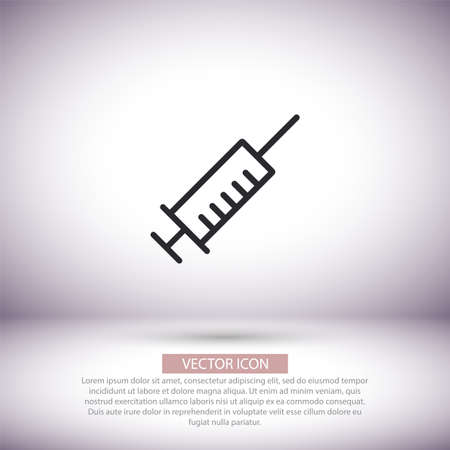 Syringe vector icon , lorem ipsum Flat designのイラスト素材