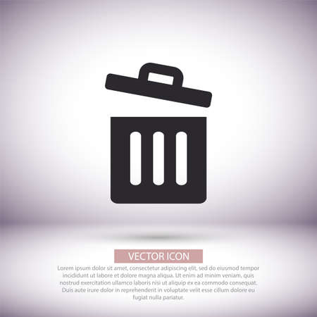 Trash vector icon , lorem ipsum Flat designのイラスト素材