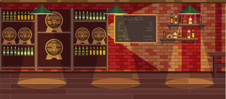 Beer bar interior cartoon vector illustrationのイラスト素材