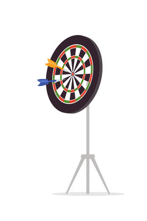 Darts board with arrows flat vector illustrationのイラスト素材