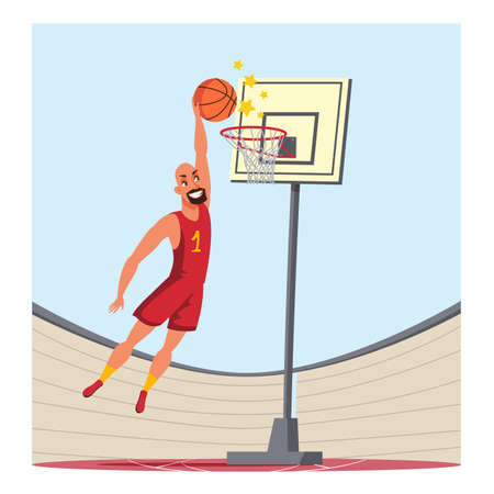Basketball player flat vector illustration