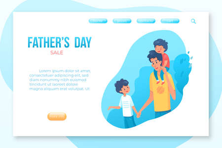Fathers Day landing page vector templateのイラスト素材