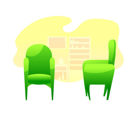 Spa salon interior flat vector illustration isolated on white backgroundのイラスト素材