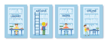 Media library brochure vector templates setのイラスト素材