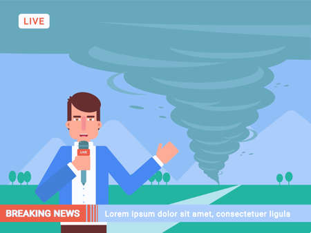 Breaking news flat vector illustration
