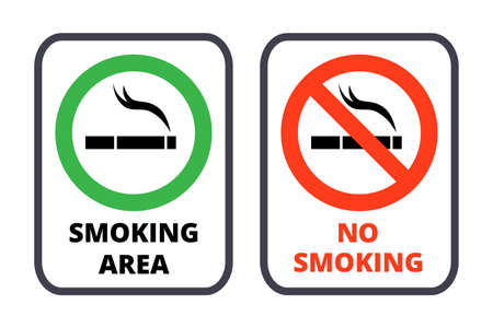 Smoking restrictions signs templates setのイラスト素材