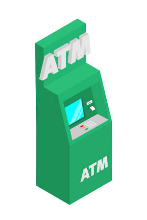ATM isometric vector illustrationのイラスト素材