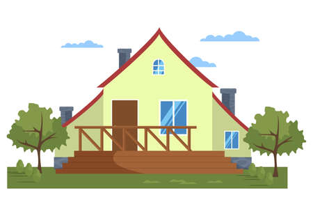 Modern front of house vector illustrationのイラスト素材