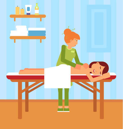 Massage therapy isometric vector illustrationのイラスト素材