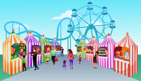 People at fait flat vector illustrationのイラスト素材
