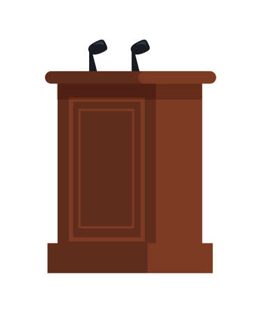 Flat judge tribune isolated on white backdropのイラスト素材