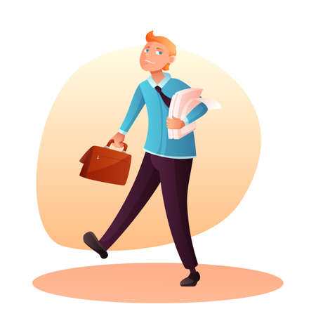 Businessman with briefcase vector illustrationのイラスト素材