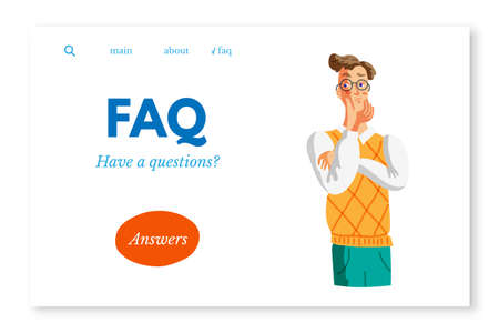 Landing page for frequently asked question service