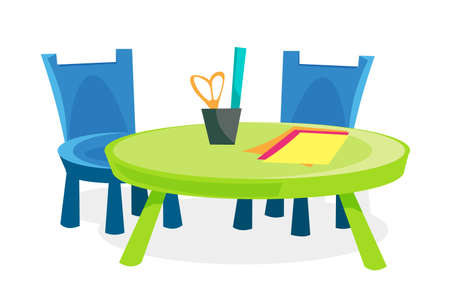 Children furniture flat vector illustrationのイラスト素材