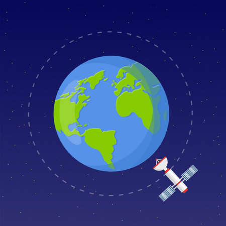 Space exploration flat vector illustrationのイラスト素材