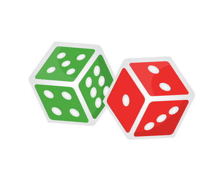 Two gaming dices isometric illustrationのイラスト素材