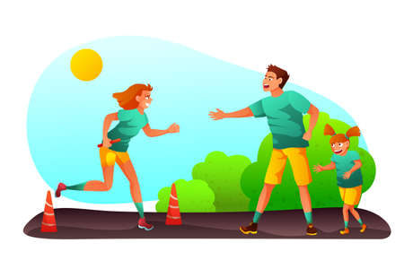 Family competition event vector illustrationのイラスト素材