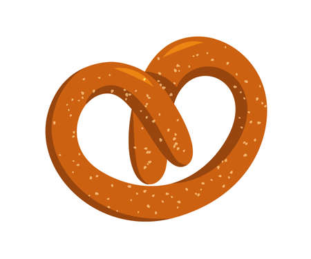 Crispy pretzel flat vector illustrationのイラスト素材