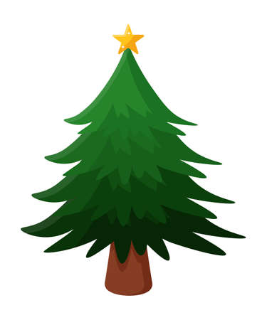 Christmas tree flat vector illustrationのイラスト素材
