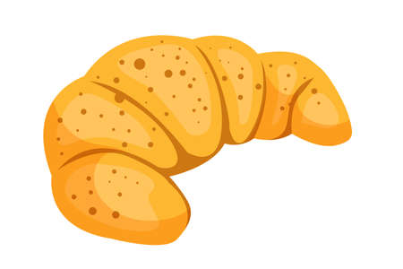 Delicious croissant flat vector illustrationのイラスト素材