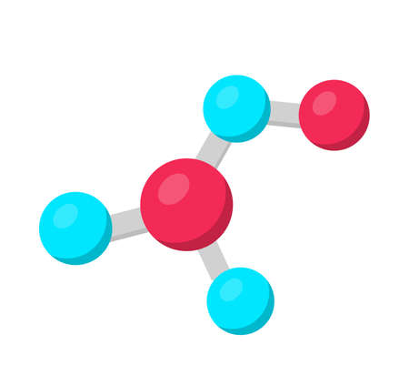 Molecule structure model flat vector illustrationのイラスト素材