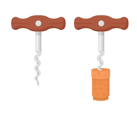 Basic corkscrew flat vector illustrations setのイラスト素材