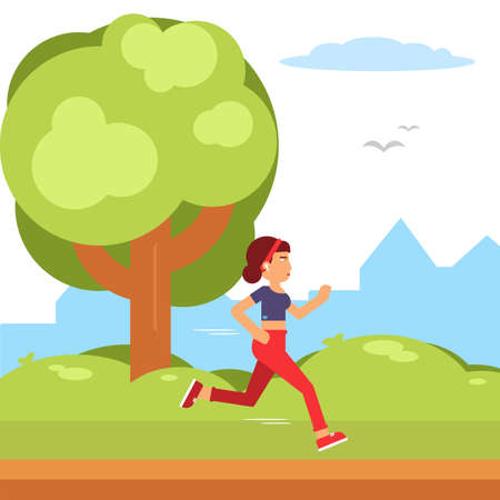 Young man jogging flat characterのイラスト素材