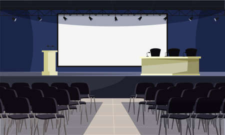 Empty conference room flat vector illustrationのイラスト素材